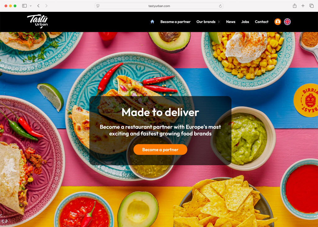 Screenshot of the desktop variant of the TastyUrban site